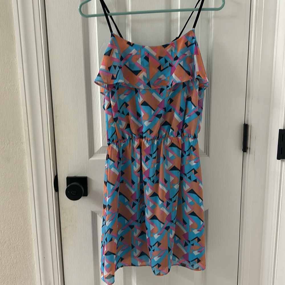 Adelyn Rae Colorful Geometric Print Dress